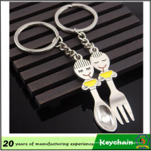 Couple Keychain Sales Promotion Fourchette et cuillère Porte-clés